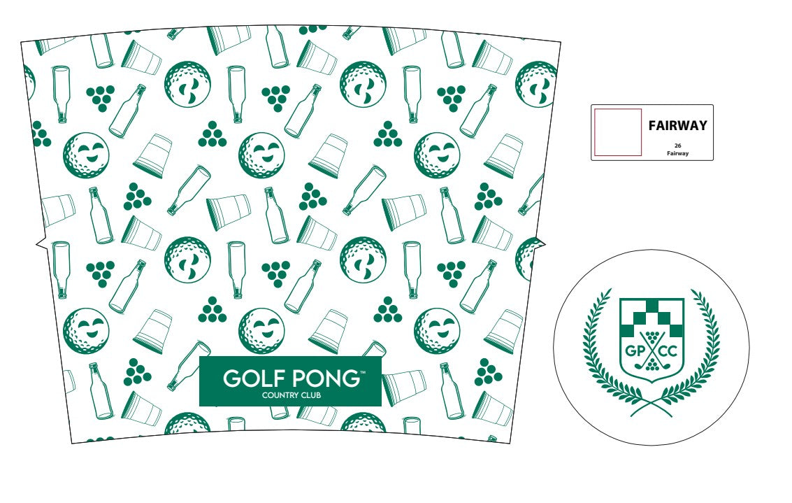 White Golf Pong Country Club Head Cover