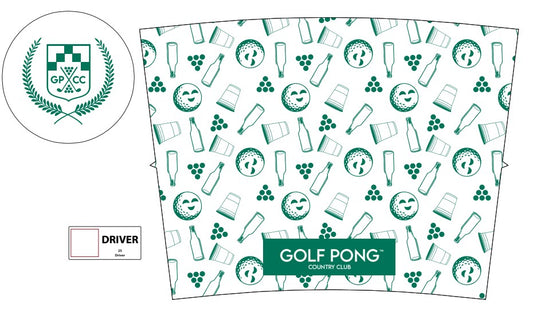 White Golf Pong Country Club Head Cover
