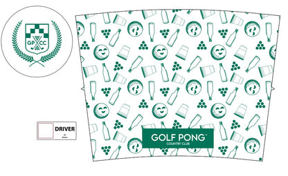 White Golf Pong Country Club Head Cover